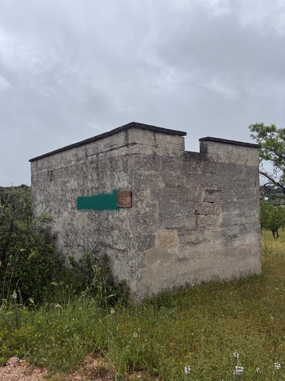 La lamia in pietra esistente sul fondo